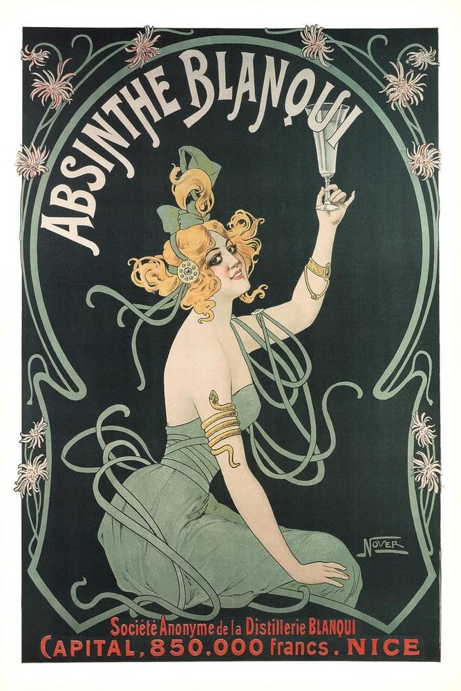Laminated Absinthe Blanqui Poster Nouveau French Posters Vintage Advertisement F-image