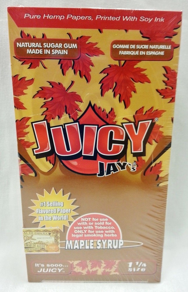 2 Boxes Juicy Jay 1 1/4 Maple Syrup Flavor 48 Packs Free Shipping