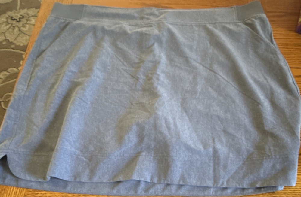 Cool Gray Women's Athletic Skort XXL Elastic Waist Short Activewear