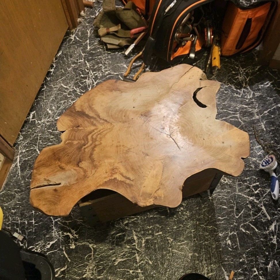 Live Edge maple Burl wood  Coffee Table   exquisite grain w/ many potentials