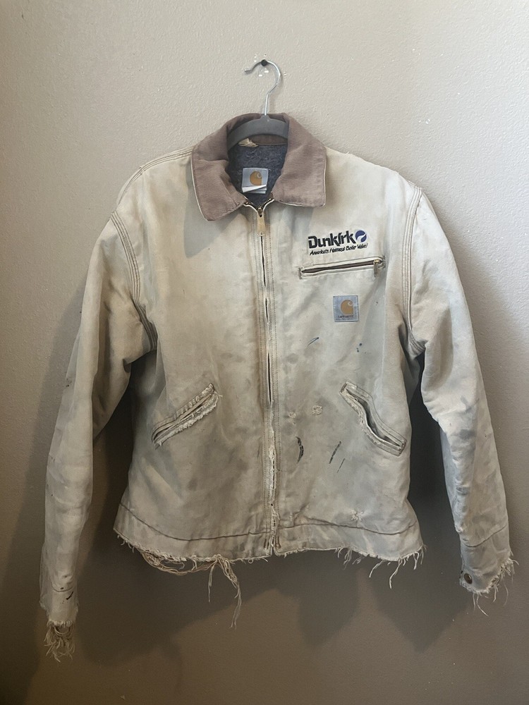 Vintage Y2K faded tan Carhartt Detroit work jacket size 44 L regular