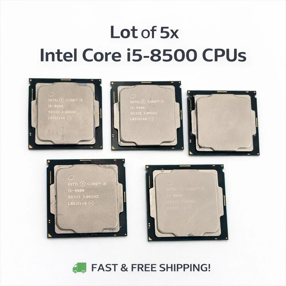 Lot of 5 Intel Core i5-8500 SR3XE 3.0GHz 6-Core LGA1151 CPU Processors