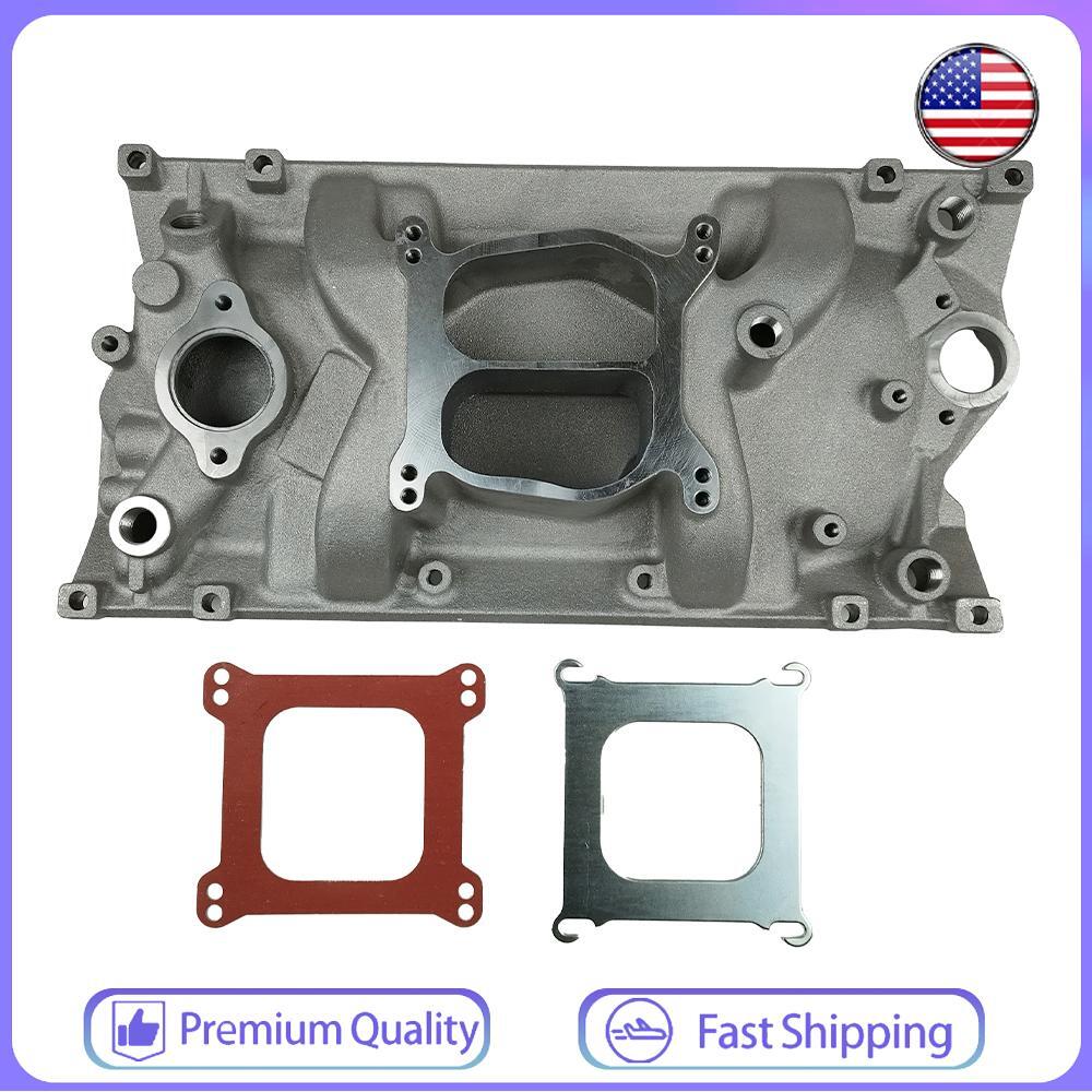 High-Performance Satin Aluminum Dual Plane Intake Manifold For SBC Chevy Vortec 350 1996-2002