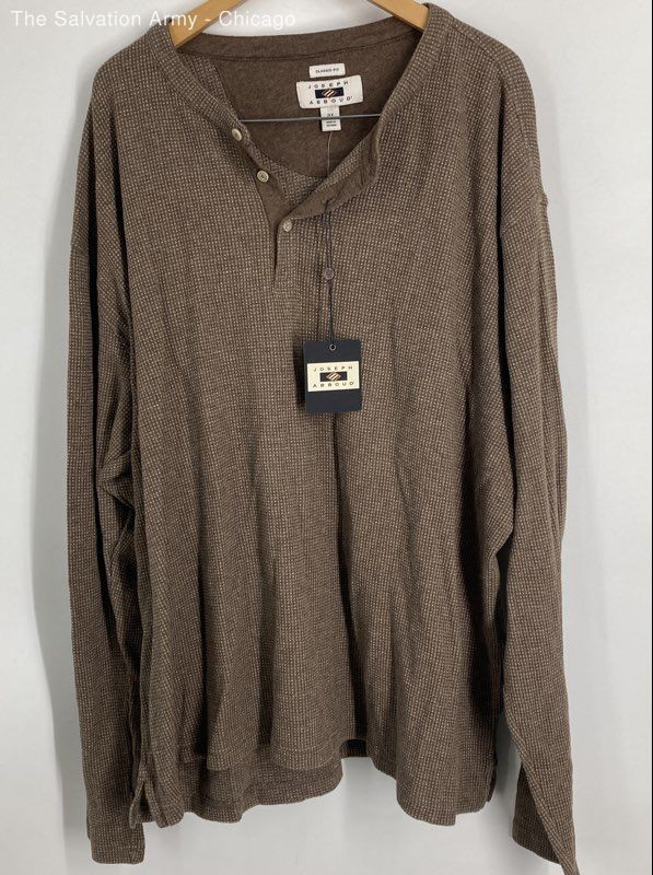 Joseph Abboud Mens Brown Cotton Long Sleeve Classic Fit Knit T-Shirt Size 3X