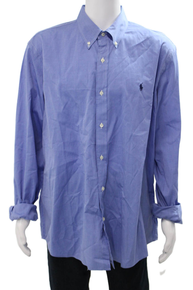 Polo Ralph Lauren Mens Cotton Collar Long Sleeve Button-Down Shirt Blue Size 2XLFree Shipping in US $100+ Orders | $6.95 Orders Below
