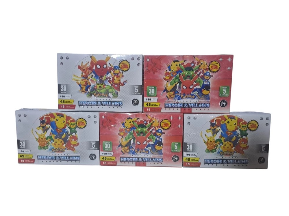 5 Boxes - 2025 Box Pokemon Heroes & Villains - Free Shipping Dhl