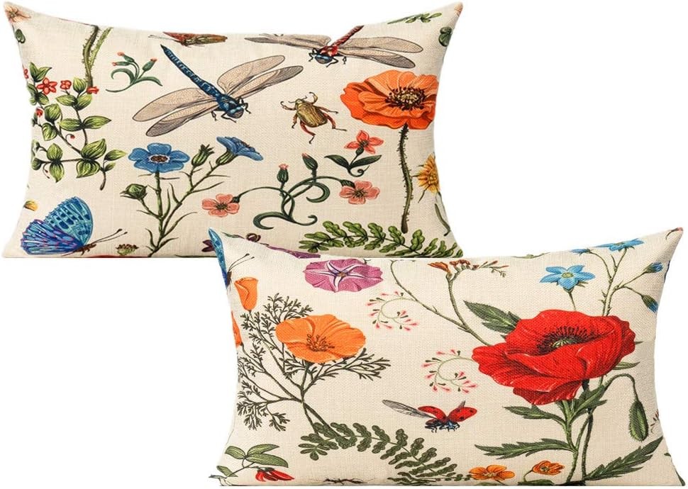All Smiles Lumbar 12x20 Throw Pillow Covers Set of 2 Outdoor Butterfly01