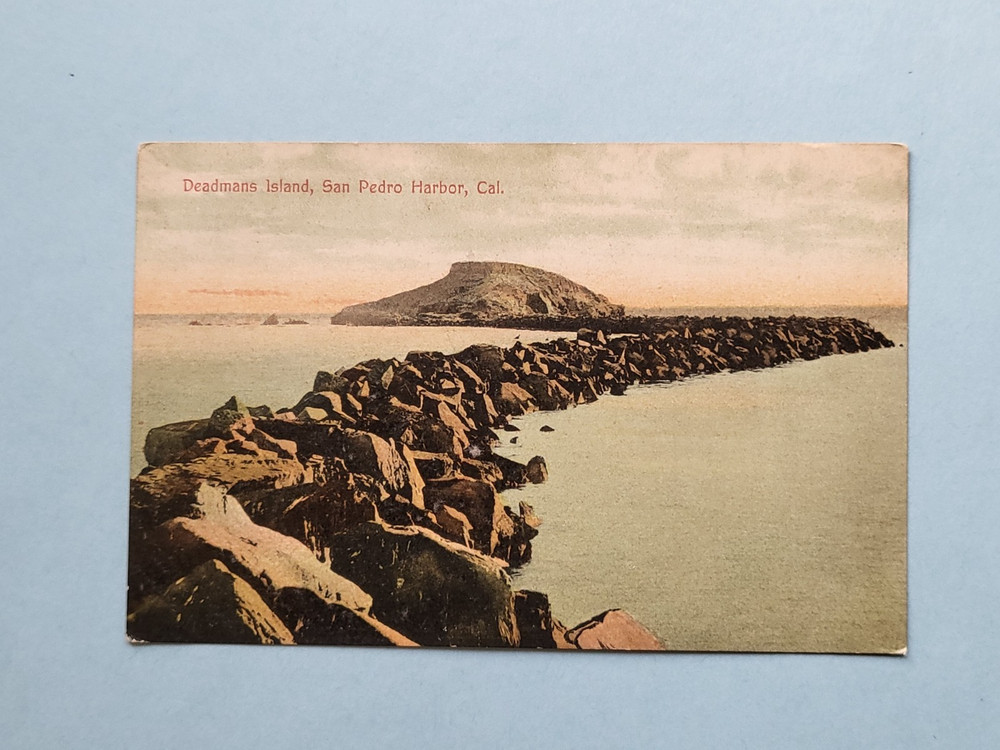 Deadmans Island San Pedro Harbor California vintage postcard unposted