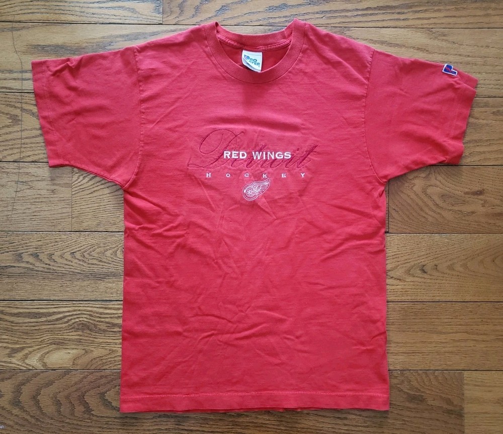 Vintage 90s Pro Player Mens M Detroit Red Wings Single Stitch T Shirt Made USA