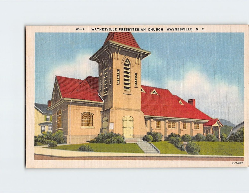 Postcard Waynesville Presbyterian Church Waynesville North Carolina USA