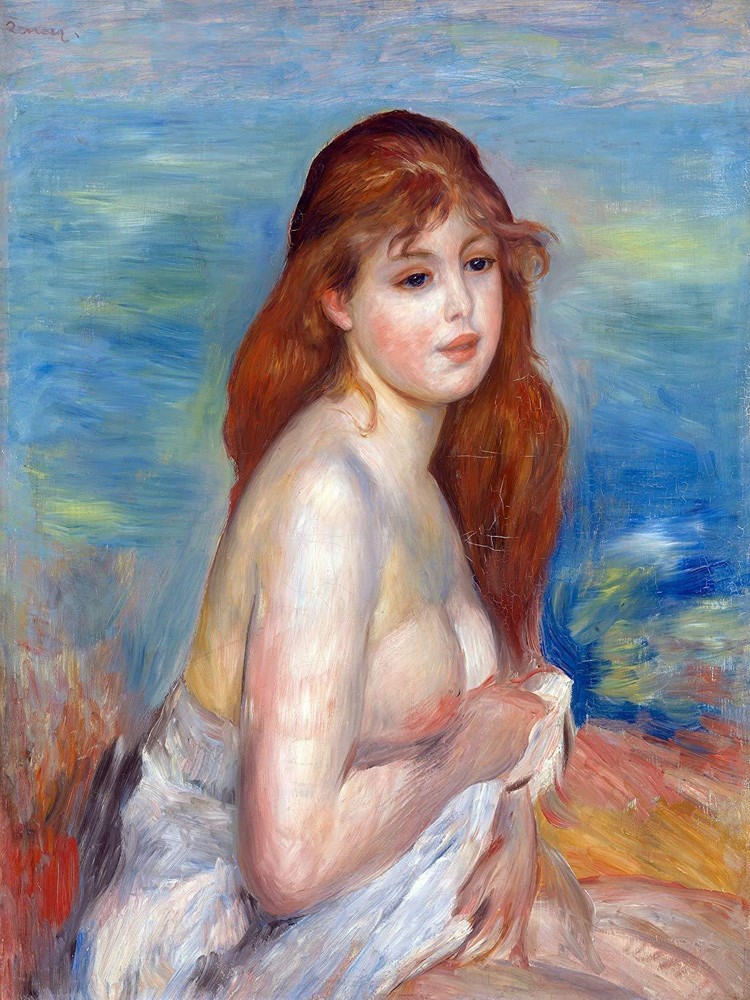 Nude red-haired Girl by P. Renoir Accent Tile Mural Kitchen Backsplash Ceramic