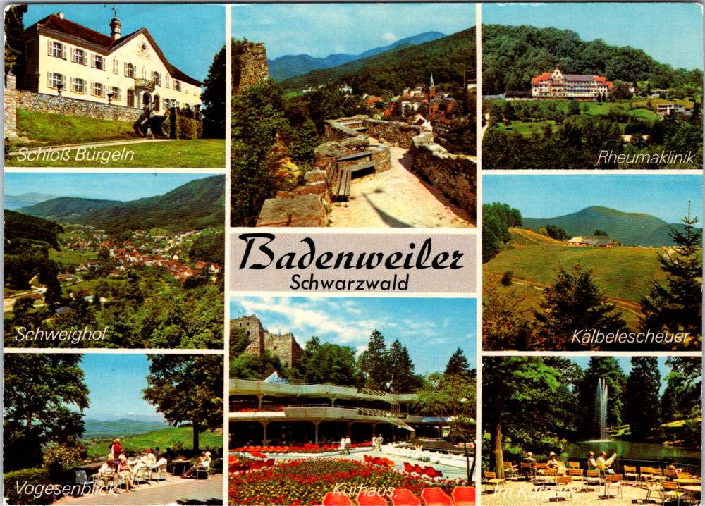 Vintage Postcard Badenweiler Germany Black Forest Mountain Views