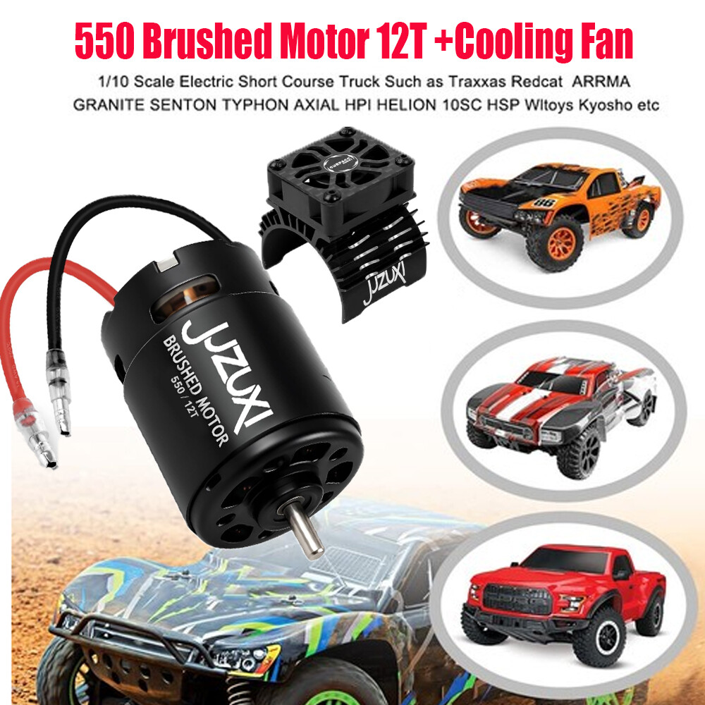 550 12t Brushed Waterproof Motor Black Motor Replacement For 1/10 Rc Truck Car