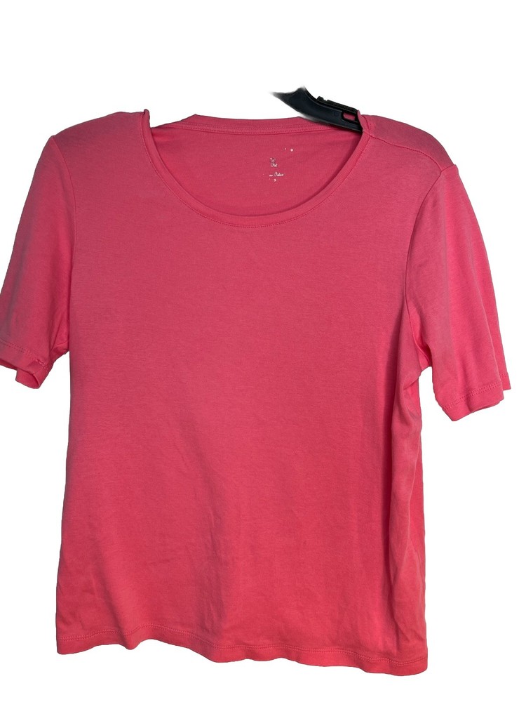 Chicos Starfish Pink Cotton Short Sleeve Layering Knit Top Blouse sz 2 / L (15)