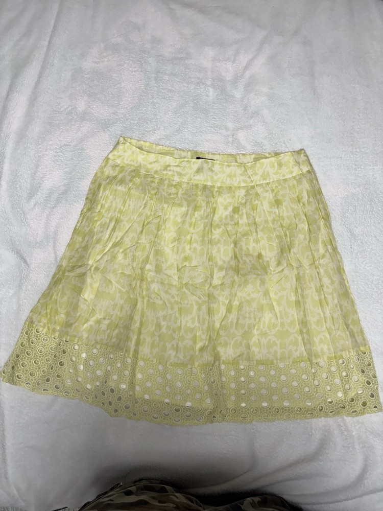 Bob Mackie Studio Women’s Skirt Size 16 Yellow W/ White Lined Underneath