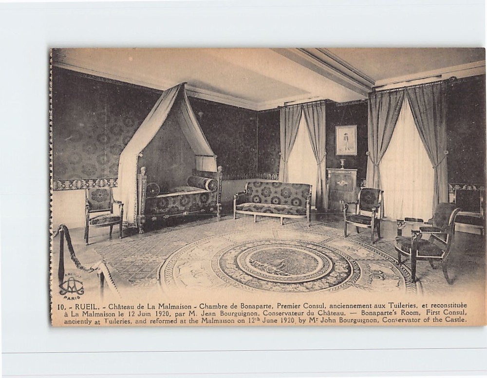 Postcard Château de La Malmaison Bonaparte's Room Rueil-Malmaison France