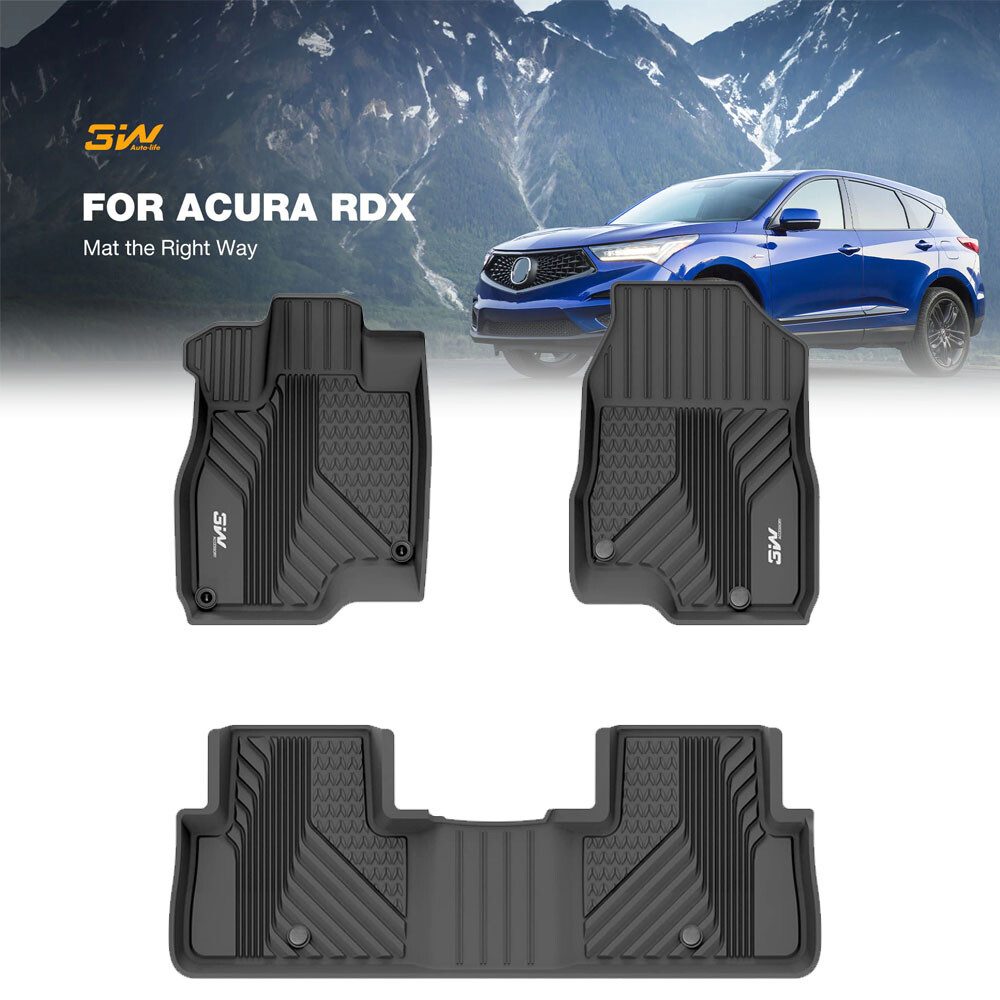 3W Premium TPE All-Weather Floor Mats Liner for 2019-2023 Acura RDX