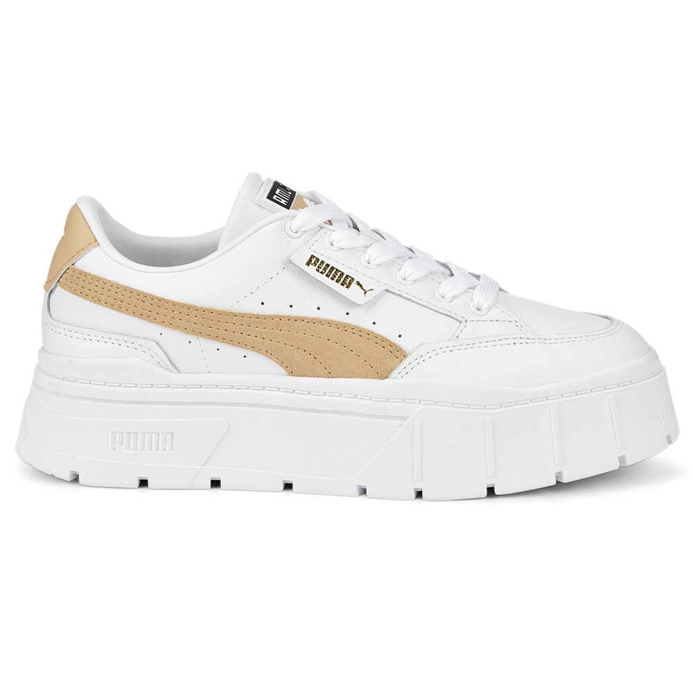 PUMA Mayze Stack Perforated Platform  Womens White Sneakers Casual Shoes 3843630