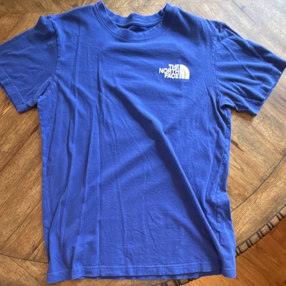The North Face Men's Blue Graphic Logo Crew Neck Short Sleeve Cotton Tee S