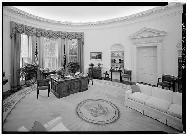 Photo:Washington DC White House Oval Office 1900s Interior View