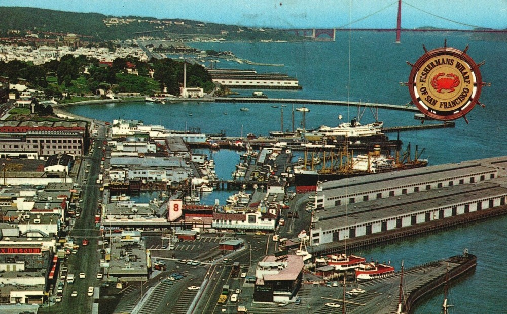 Vintage Postcard 1978 Fisherman's Wharf Golden Gate San Francisco California CA