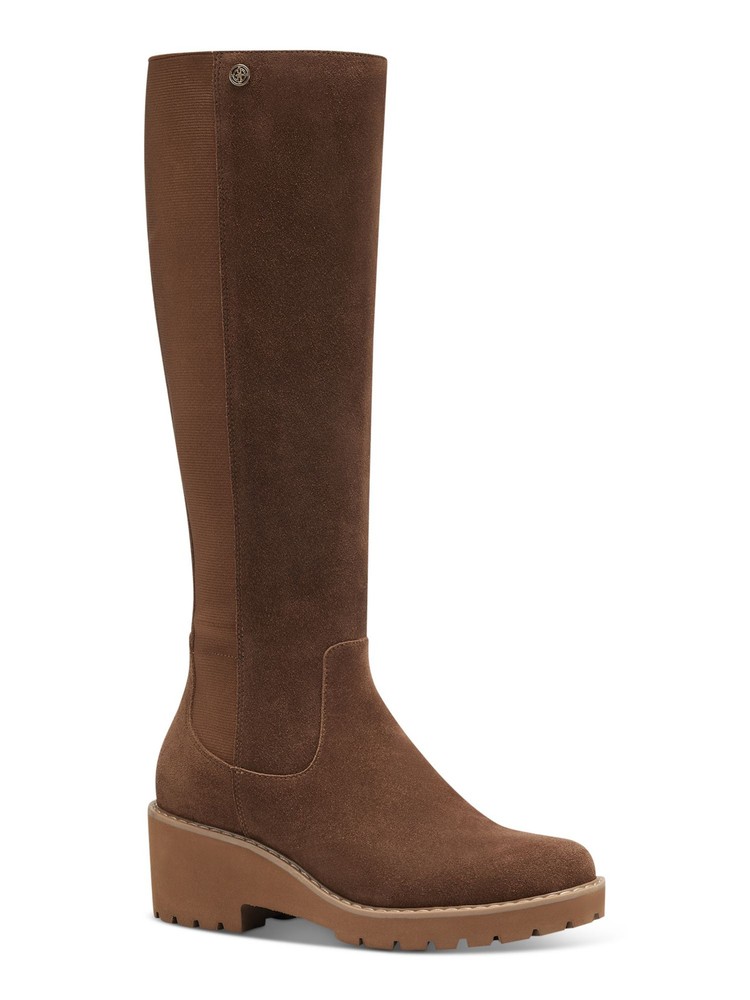 GIANI BERNINI Womens Brown Valensia Toe Block Heel Leather Riding Boot 8.5 M