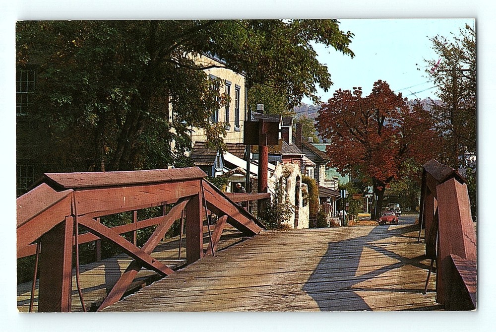 Mechanic Street New Hope Bucks County Pennsylvania Canal Bridge Dele Postcard E8