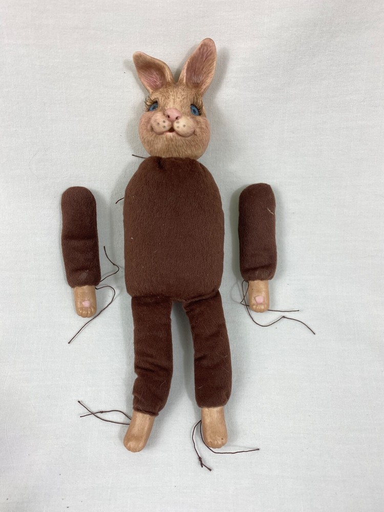 Hand painted Bisque Bunny Rabbit Soft Body Porcelain (Unfinished)