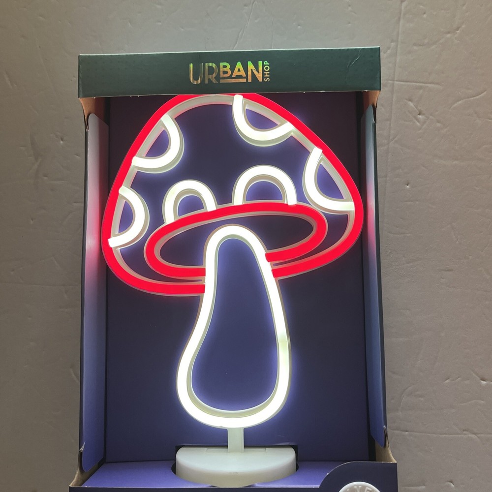 Urban Shop 12-Inch Mushroom LED Neon Light WK641422 Wall Decor