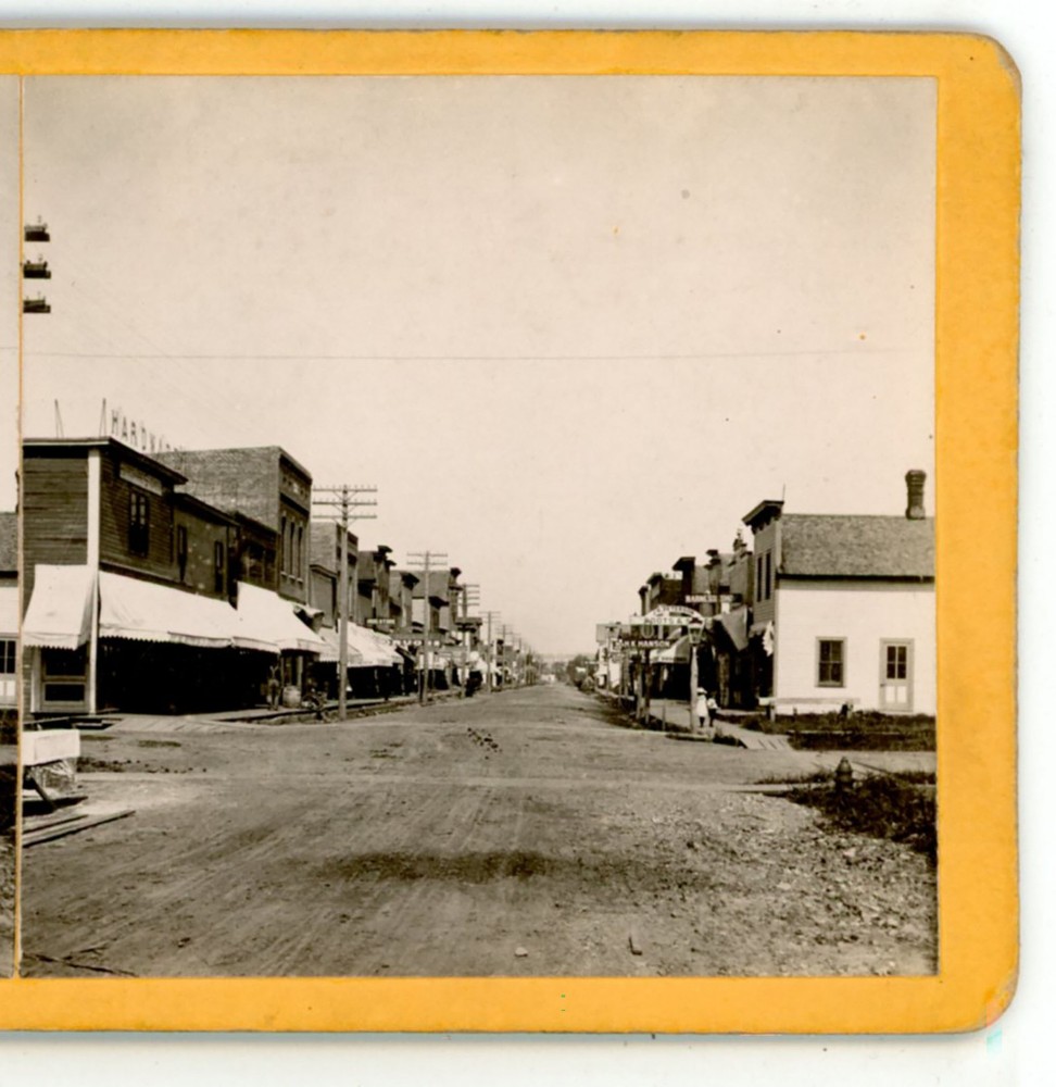 Main Street Spring Valley WI looking North Sunday Sept. 20 1903 Stereoview