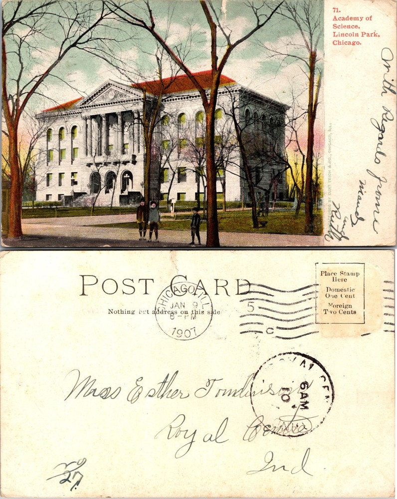 Academy of Sciences Lincoln Park Chicago IL Postcard-image