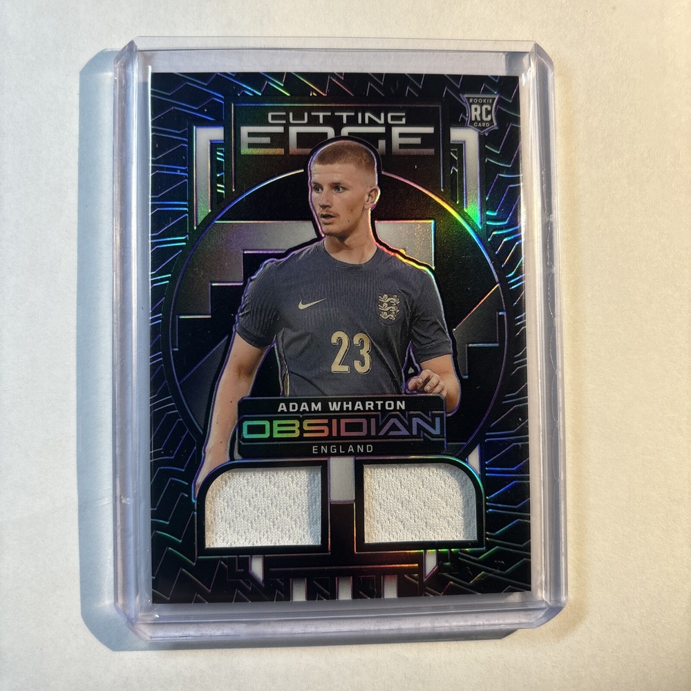 2023-24 Panini Obsidian Cutting Edge Dual Relic Adam Wharton RC purple /50 rc