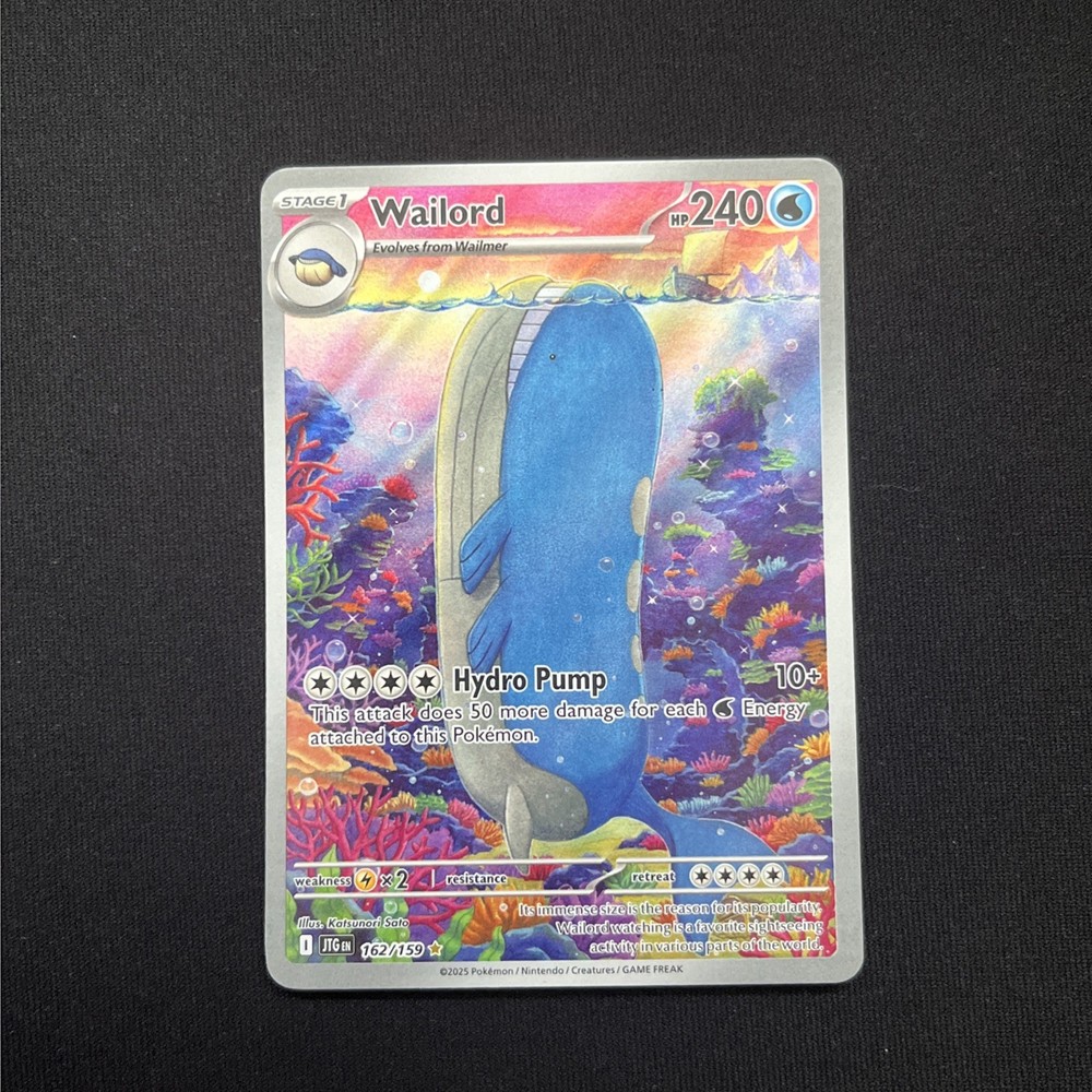 Pokemon TCG Wailord 162/159 Sv09 Journey Together Illus Rare Holo