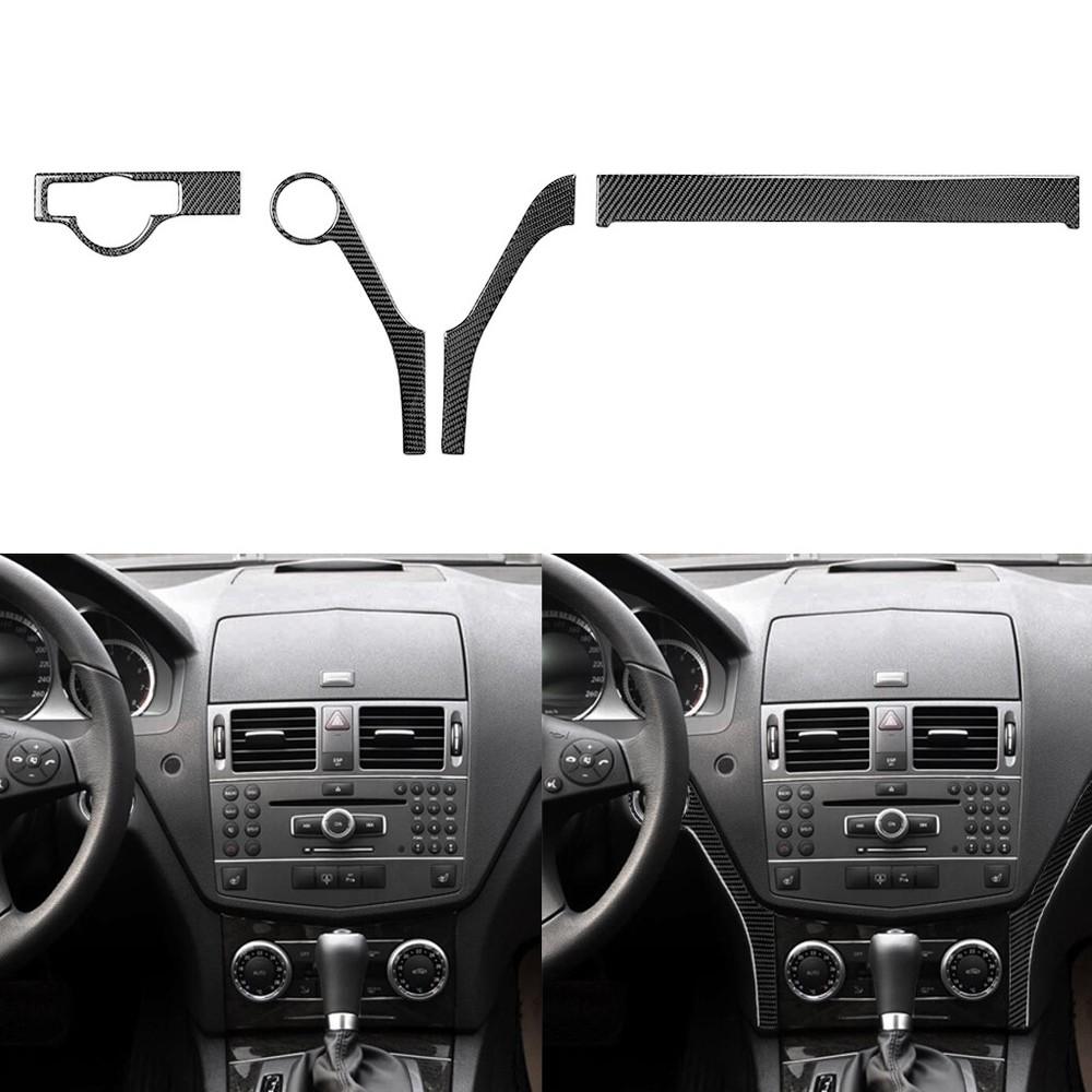 Carbon Fiber Headlight Frame Trim for Mercedes C-Class W204 2007-2013