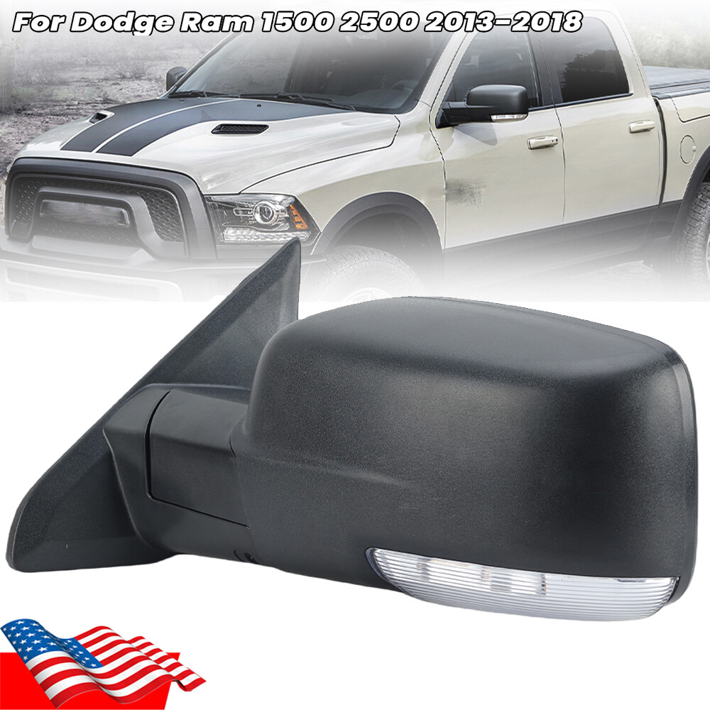 Left Driver Side Mirror For Dodge Ram 1500 2013-2019 Power Heated Turn Signal LH