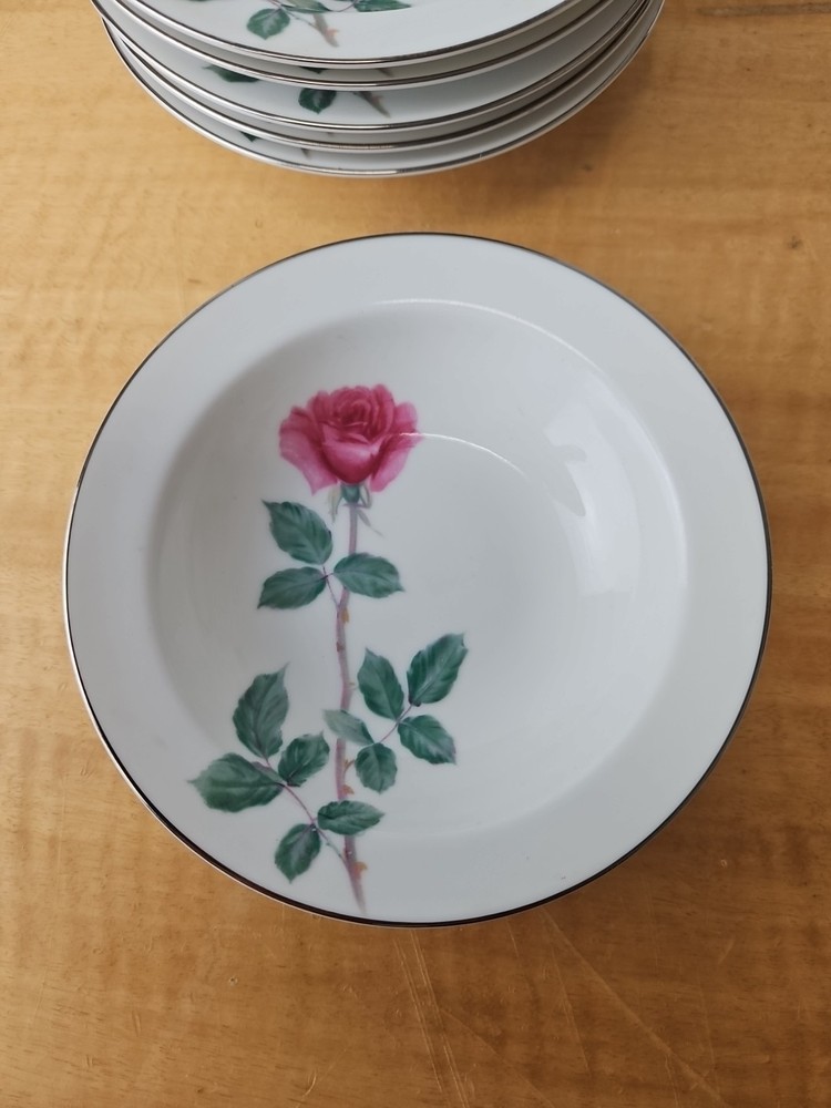 Noritake Nippon Toki Kaisha Side Bowl dessert N34 Pink Red Rose 7 1/2