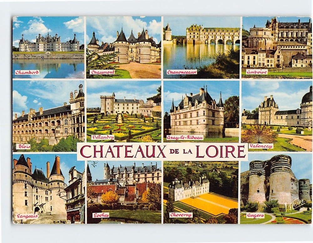 Postcard Castles of Loire Valley France