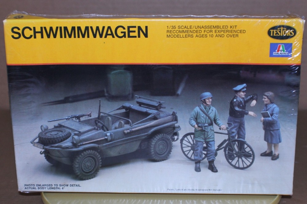 NEW SEALED / Vintage 1979 TESTORS ITALERI 1/35 Model WWII SCHWIMMWAGEN Kit #823