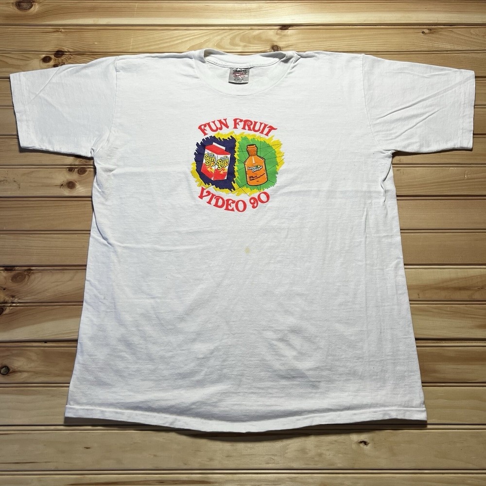 Vintage Fun Fruit Video 90 Sunny Delight Sun Sip Drink Promo Shirt Size XL