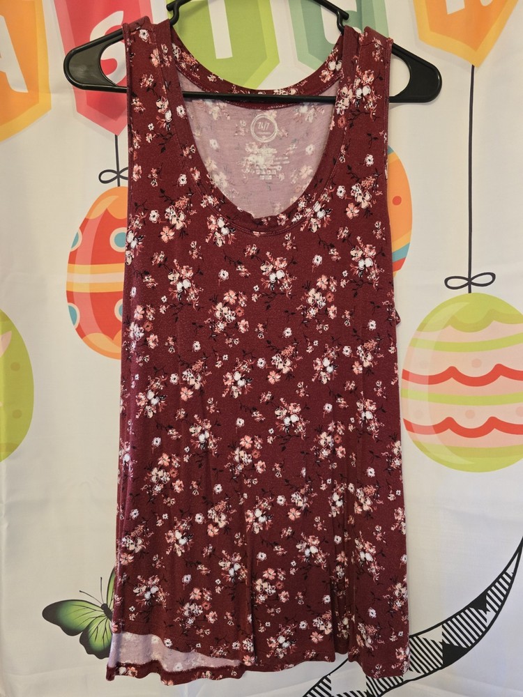Maurices Women's Floral Tank Top 24/7 Scoop Neck 0X