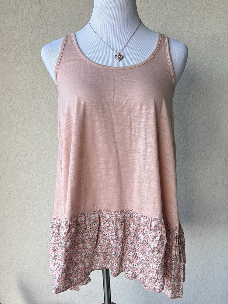 Umgee Pink Floral Tank Size Small Womens