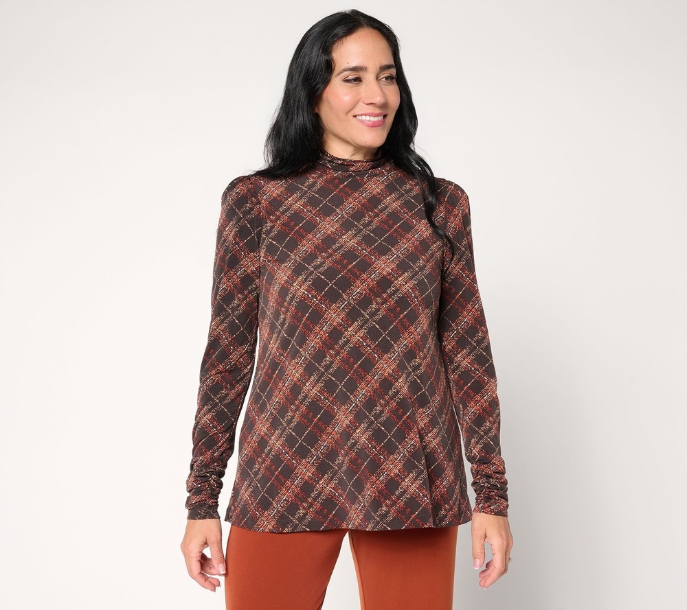 Susan Graver Women's Top Sz 2XS (XXS) Printed Grey Dusk- Textured Leopard