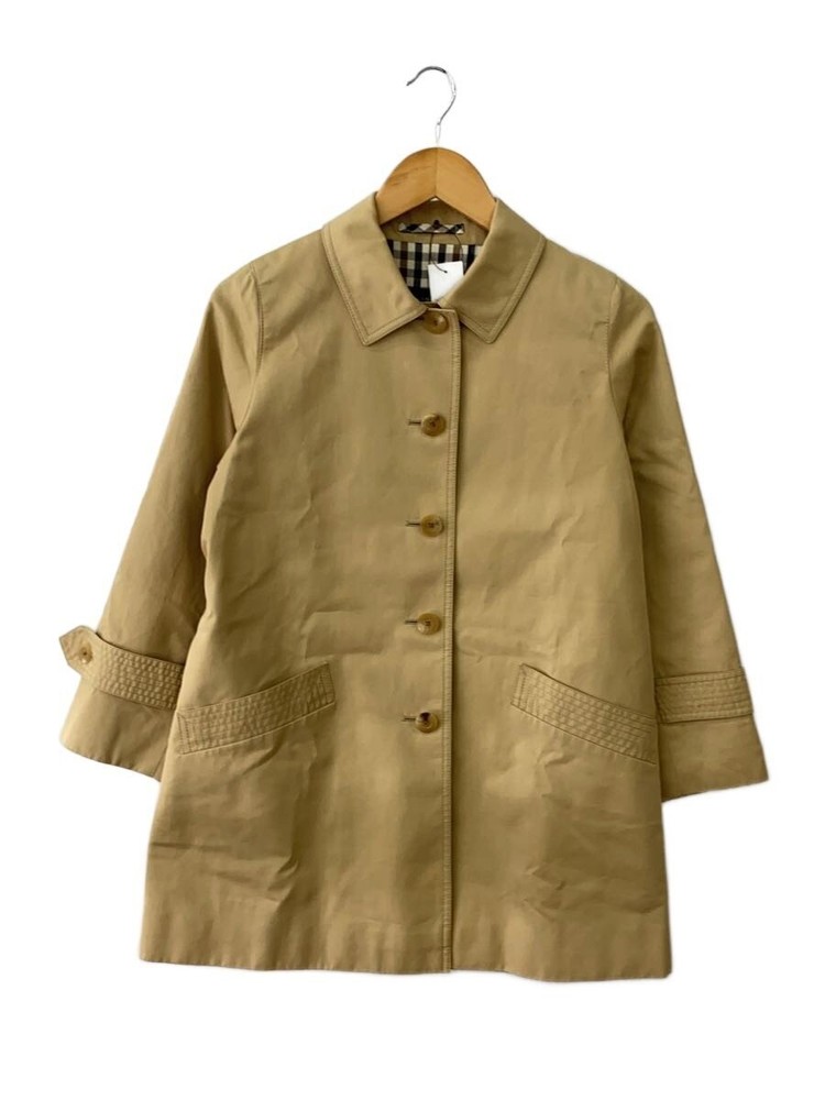 Aquascutum Stainless Steel Collar Coat/Cotton/Camel/Plain/1051476-83 1599