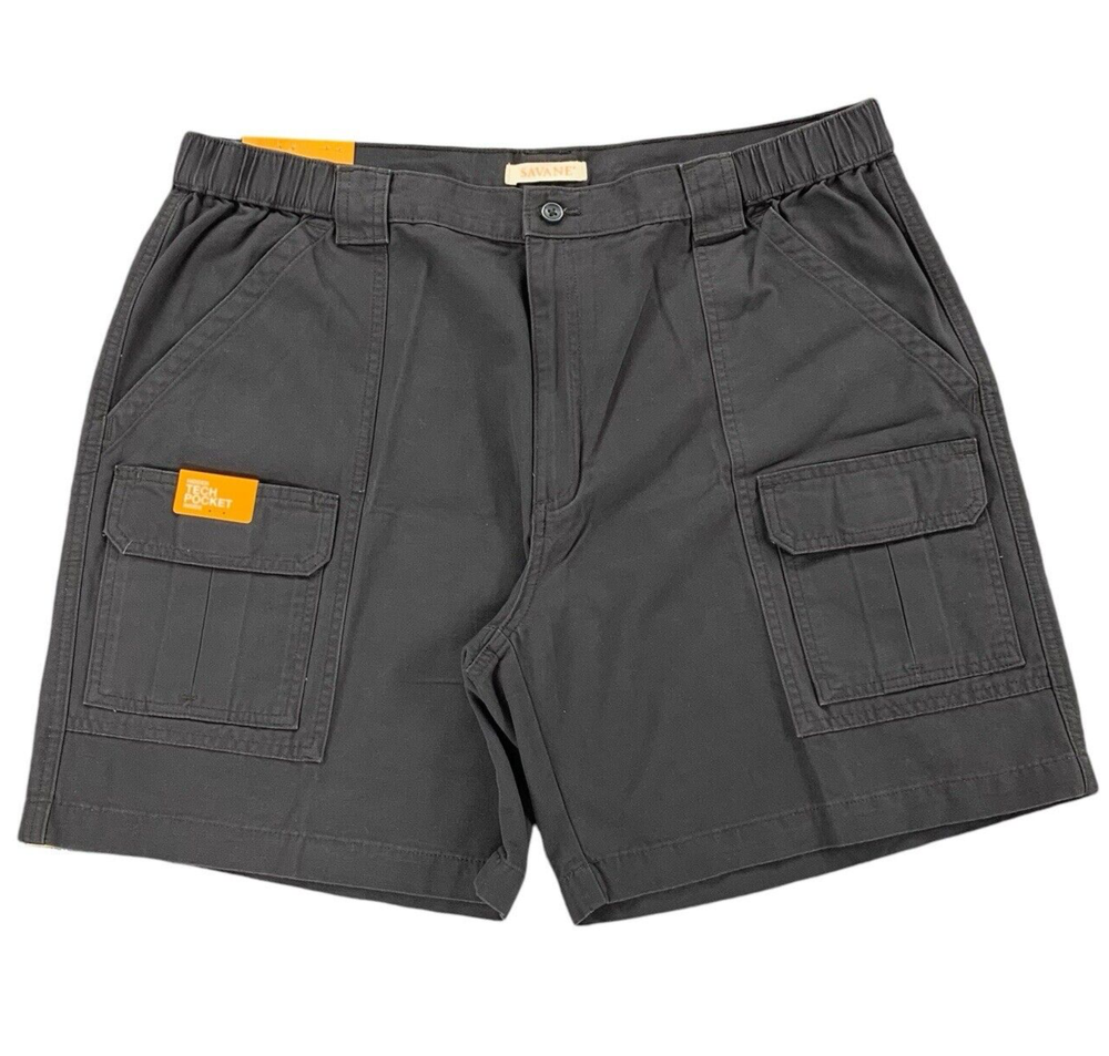 Savane Hiking Shorts Mens 40x8 Comfort Cargo Dark Gray Hiking Walking