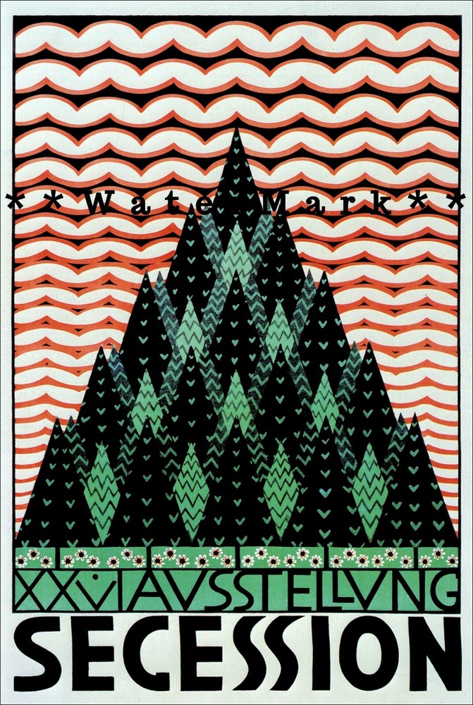 Art Nouveau Secession 1906 Austria Vintage Poster Print Retro Style Jugendstil