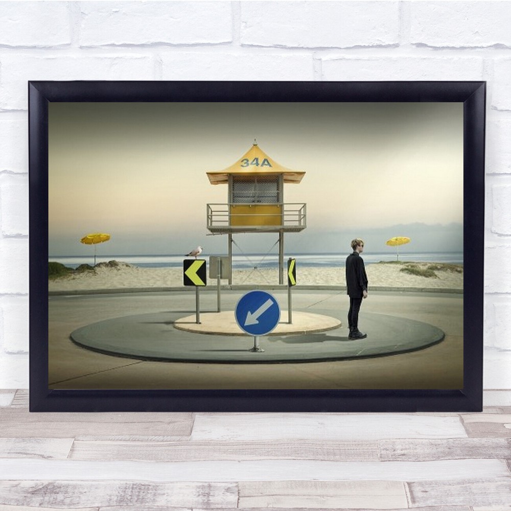 The Roundabout Paradise Man Street Sign Wall Art Print