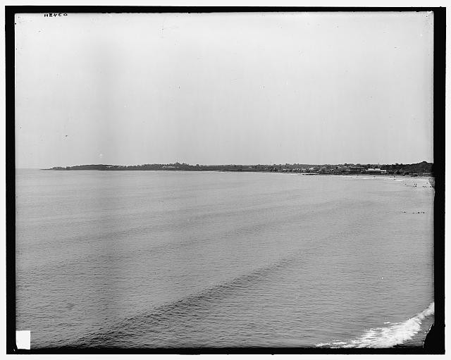 Long Beach,swimmers,buildings,waterfronts,Maine,Detroit Publishing Company,1900