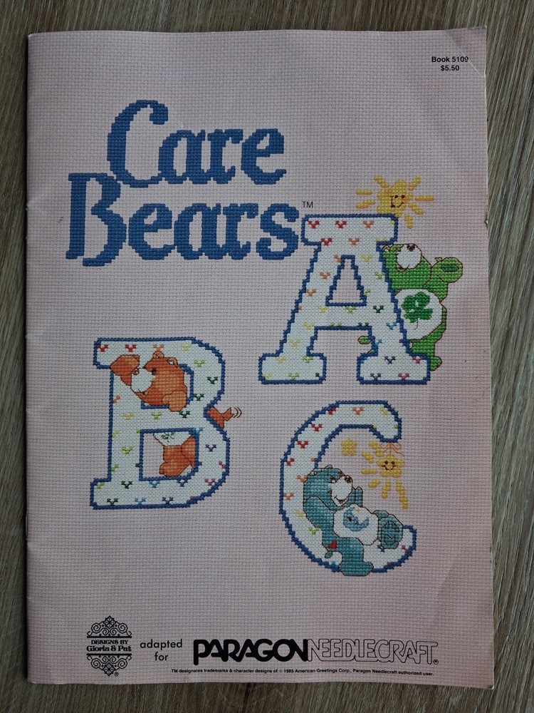 Vintage Care Bears Cross Stitch Pattern Book- Paragon NeedleCraft 1985