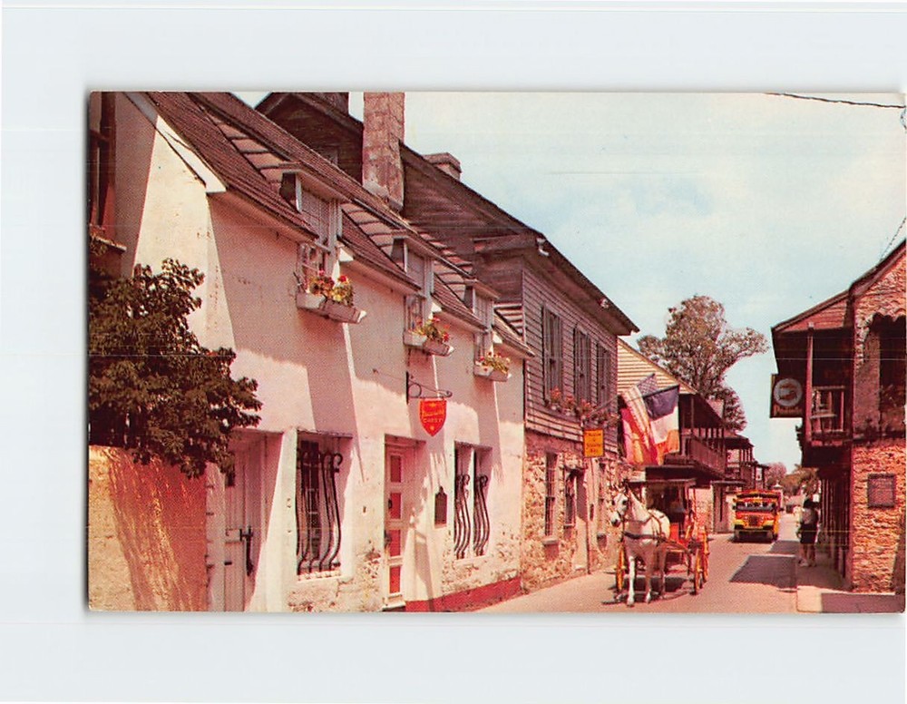 Postcard Quaint Old St. George Street St. Augustine Florida USA
