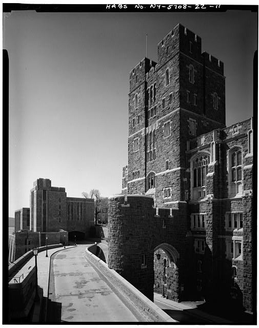 11. VIEW OF EAST STAIR TOWER, LOOKING SOUTHEAST - U.S. Military Academy,